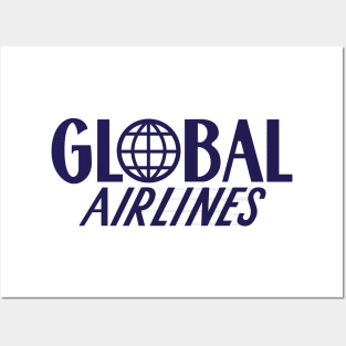 Global Airlines - White Background Posters and Art